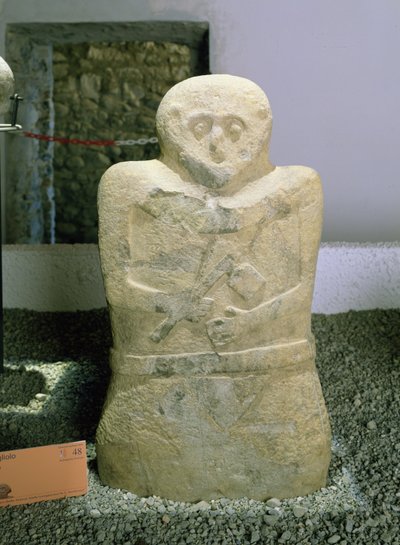 One of the Lunigiana stele, found in Bigliolo, c.3000 BC by Prehistoric
